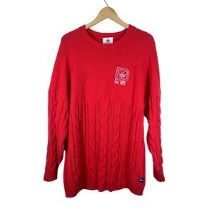 Disney Walt World Spirit Jersey Red Cable Knit Est 1971 Sweater Adult M